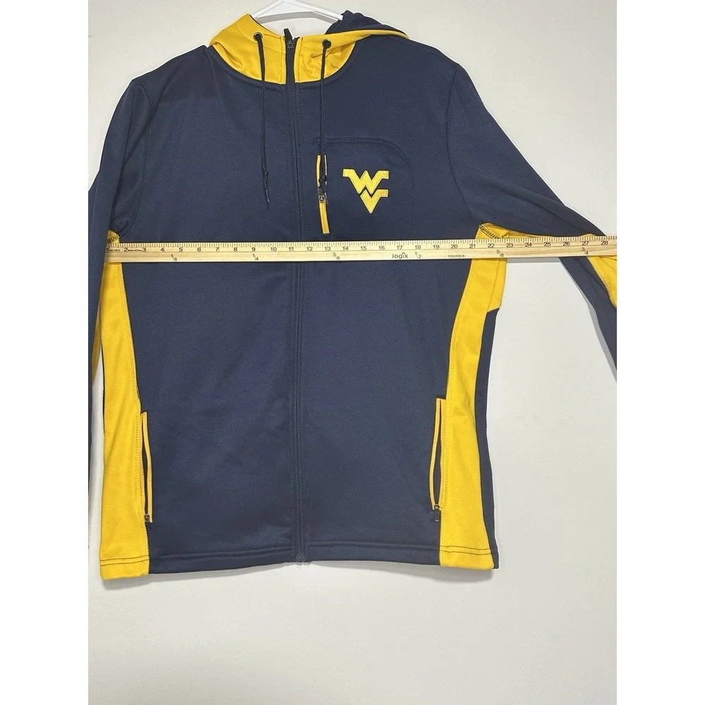 West Virginia Mountaineers Colosseum Full Zip Sweater Mens Large Blue Yellow